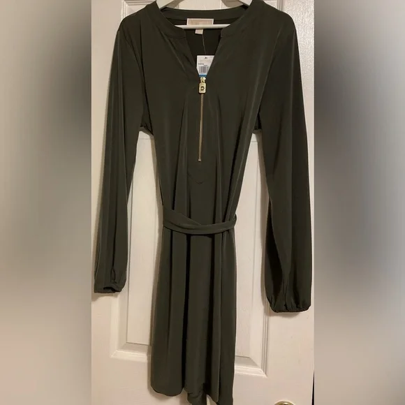 michael kors army green dress MICHAEL KORS